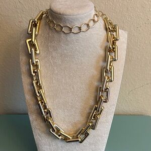 Chunky Gold Link Chain Necklace Bold Statement Chain 16”